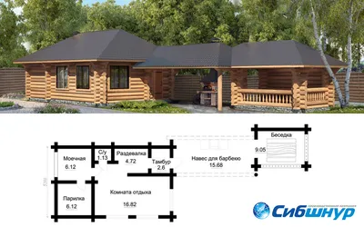 Проекты бань с беседкой под одной крышей