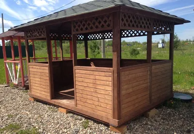 Беседка прямоугольная из вагонки 2,45х4 недорого от производителя Wood  Gazebo 007 (ID#1360783542), цена: 84700 ₴, купить на Prom.ua