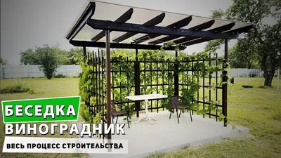 Кованые беседки, оплетенные лозой винограда