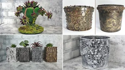 10 ideas for flower pots. DIY flower pots - YouTube