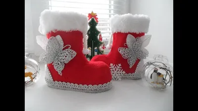 Новогодние сапожки Своими руками DIY New Year's boots - YouTube