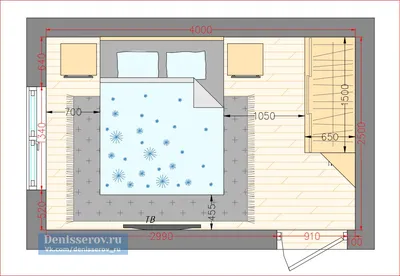 Дизайн спальни 13 кв. м - Уфа
