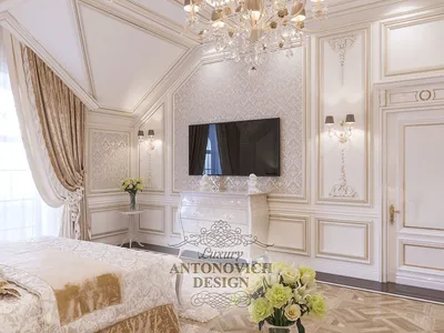 Дизайн элегантной спальни в коттедже (Золоче, Украина) - Luxury Antonovich  Design