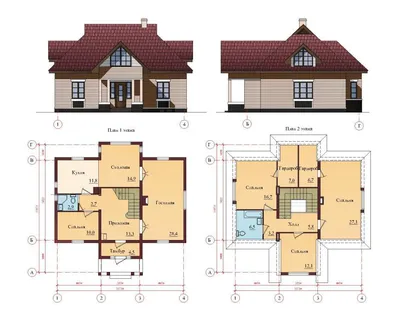 Двухэтажный дом с мансардой » Проекты домов бесплатно