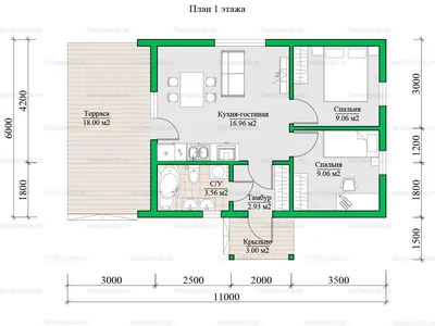 Проект одноэтажного дома с мансардой, террасой и верандой 04-58 🏠 |  СтройДизайн