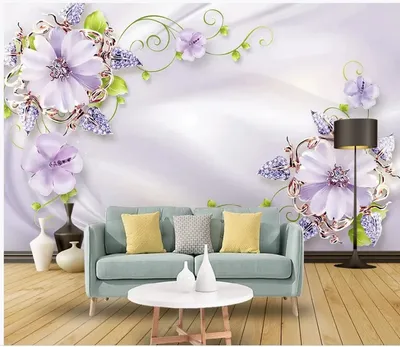 Серо-фиолетовые обои в спальне | Grey and purple wallpaper, New room, House  design