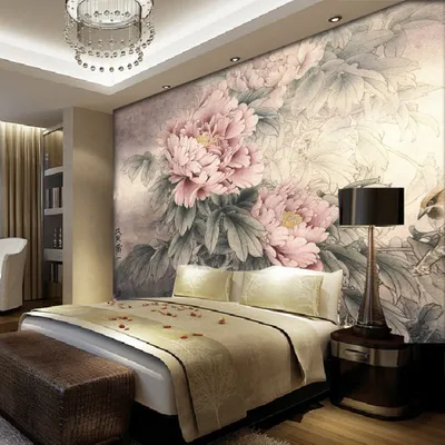 Image result for китайская Фреска в интерьере гостиной | Chinese interior,  Wall decor design, Wallpaper living room