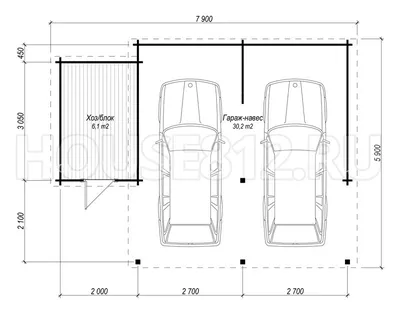 Проект гаража с односкатной крышей на 2 авто | Дом, Проект дома, Дизайн  гаража