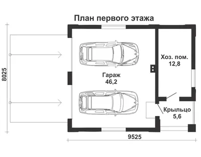 Проект №51: Гараж на 2 машины 63 кв м