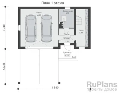 Проект двухэтажного дома с гаражом на две машины и тремя спальнями, площадь  149 кв. м | DOMAMO - проекты домов | Дзен