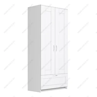 IKEA 00456919 ХАУГА Гардероб с раздвижными дверями, белый, 118x55x199 см от  магазина Wmart в Алматы, Астане, Усть-Каменогорске