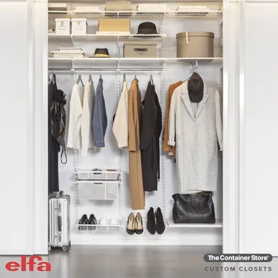 Create the hall closet of your dreams with Elfa! Contact us today for a  free custom design. (Shown: Elfa Clas… | Garderob skjutdörrar, Garderob  hall, Öppen garderob