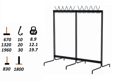 Одинарные гардеробные вешалки до 25 кг. Доставка и сборка. (id 107729018),  купить в Казахстане, цена на Satu.kz