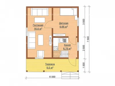 Каркасный дом 8 x 10 м - Проект К10 - КаркасныеДома