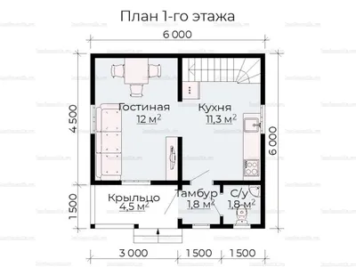 Каркасный дом 6х6 с мансардой, террасой, балконом, проект «Клин» |  ОрловСтрой