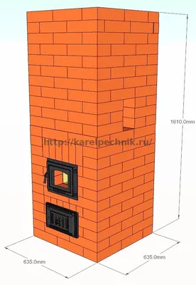 Скачать порядовку печи 2х2 кирпича для гаража или подсобки 18-20 м.