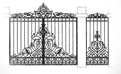 Кованые ворота эскиз 38 - заказать ковку по эскизу в Москве