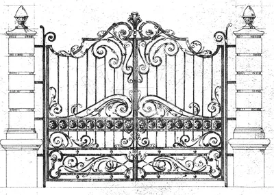 Кованые ворота для дачи №1 — Завод металлоконструкций «МС-Дверь»