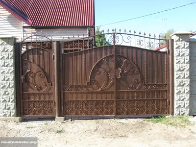 Купить кованые ворота с калиткой в Санкт-Петербурге, цена в СПб