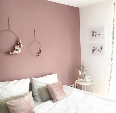 Крашеные стены в спальне | Pink bedroom decor, Dusty pink bedroom, Pink  bedroom walls