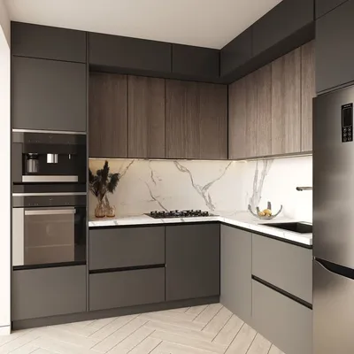 Кухня в современном стиле 7м2 | Modern kitchen design, Kitchen design  modern small, Interior design kitchen