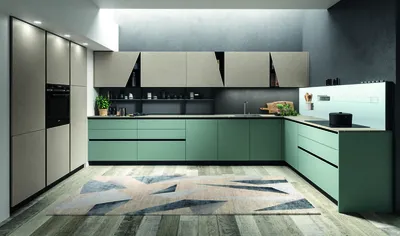 Классическая кухня - TREVI - ARAN Cucine - из дерева / из стекла /  L-образная