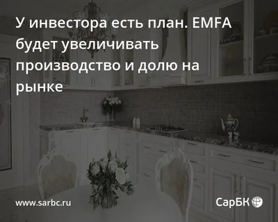 У инвестора есть план. EMFA будет увеличивать производство и долю на рынке