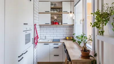 Несколько примеров кухни 9 кв м в панельном доме | Houzz Россия