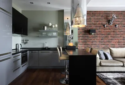 Проект недели: 24 кв.м. — кухня с двумя телевизорами | Houzz Россия