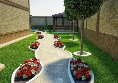 Дизайн двора частного дома | Outdoor gardens design, Front garden  landscape, Home landscaping