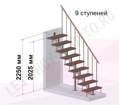 Лестница «Модульная» из лиственницы, цвет алюминий - купить по цене от  67000 рублей, проект № 384