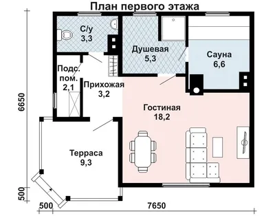 Проект бани из бруса «Черемыш» 4x8 - профилированный брус с террасой 26  кв.м | Заказать в Тюмени | Проект и цена на строительство