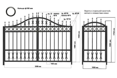 Ворота с элементами ковки и профлистом: купить по цене от 46185 руб. в Спб  от производителя «ЛАВА»