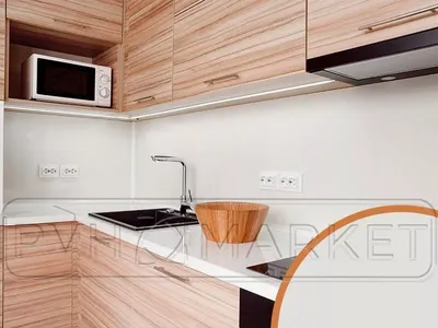 Кухня ЛТВДЭ347 Пластик FORMICA F8751-GLS Латте выполнена компанией  «ЛайтКухни».