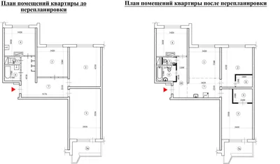 Перепланировка однокомнатной квартиры с переносом кухни