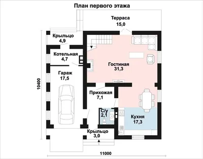 Проект одноэтажного дома с гаражом 06-12 🏠 | СтройДизайн