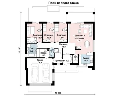 Проект дома с навесом и гаражом