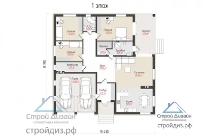 Rg4818 - Проект двухэтажного дома с гаражом в Казахстане