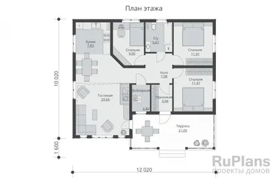 Шесть проектов ОДНОЭТАЖНЫХ ДОМОВ с 4 спальнями | Инваполис - проекты  рациональных домов | Дзен