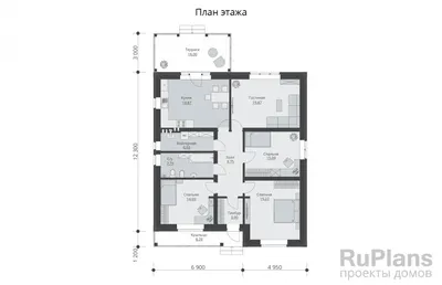 G63 Проект одноэтажного дома из бруса, 3 спальни, дача с террасой, коттедж  для отдыха: цена | Купить готовый проект с фото и планировкой