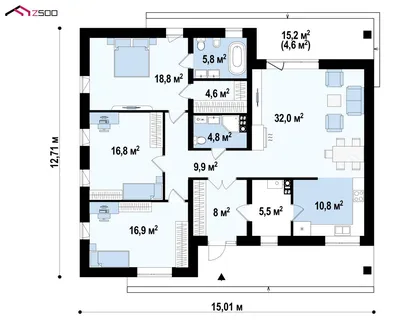 Проект компактного дома с отделкой из камня и дерева S3-112-6 (Z41). Фото,  планы и цены