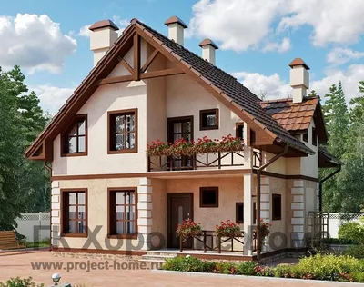 Проект дома с мансардой и балконом 180 м.кв. 🏠 | СтройДизайн