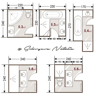 Планировка ванной комнаты 5 м2 | Планировки, Дизайн ванной, Совмещённый  санузел