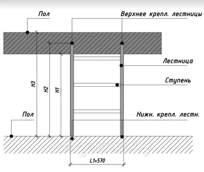 Лестница стальная в подвал, погреб, гараж, на чердак (ID#111144459), цена:  190 руб., купить на Deal.by