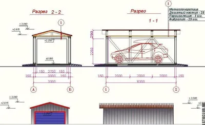 Проект гаража из газобетона № 90-53 в европейском стиле | каталог Проекты  коттеджей