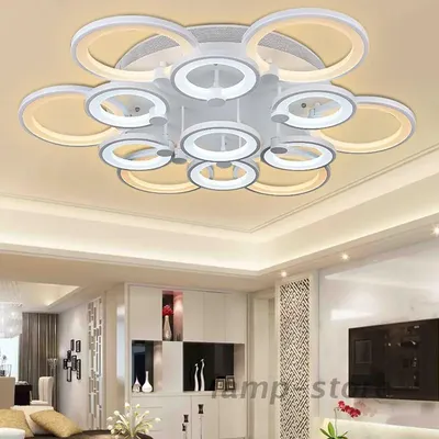 Acrylic Modern LED Ceiling Light For Living Room Bedroom Chandelier Lamp |  eBay