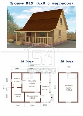 Проект Бани из бруса 6х8 с террасой | Приморский Край