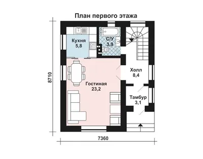 Проект дома 14-10 площадь 152.7 м2 каркасный, двухэтажный с мансардой, с  четырьмя спальнями : цена, каталог, фото, планировки, строительство