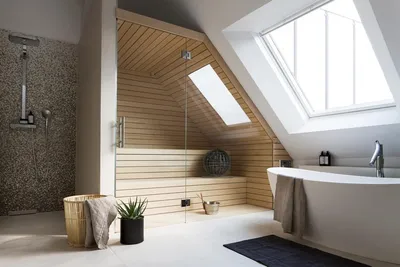 санузел на мансарде on Behance | Minimalist small bathrooms, Bathroom  interior design, Bathroom design