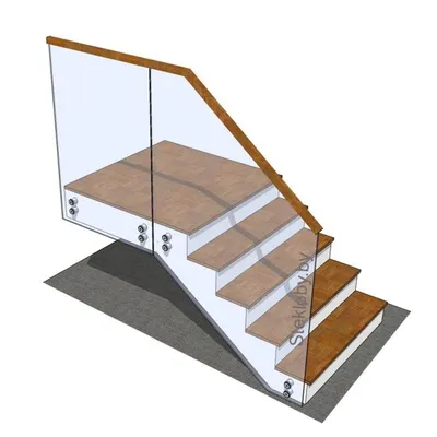 Стеклянные ограждения для лестницы, перила из стекла на заказ в Минске